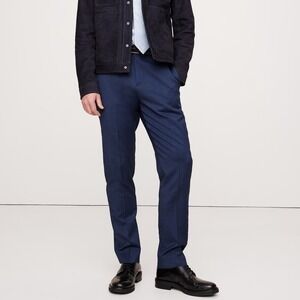 Banana Republic Italian Nailhead Wool Dress Pants - Size 30R - Blue Slim Trouser